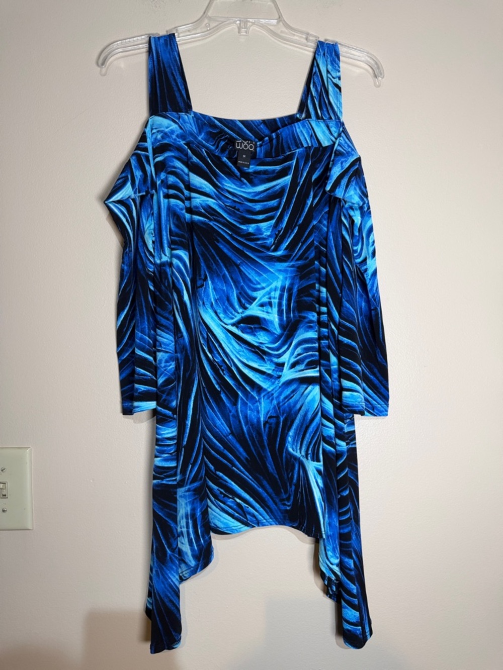 CLARA SUNWOO Blue Swirl Cold-Shoulder Tunic